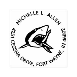 Briefmarke für den benutzerdefinierten Hai, rund R Permastempel