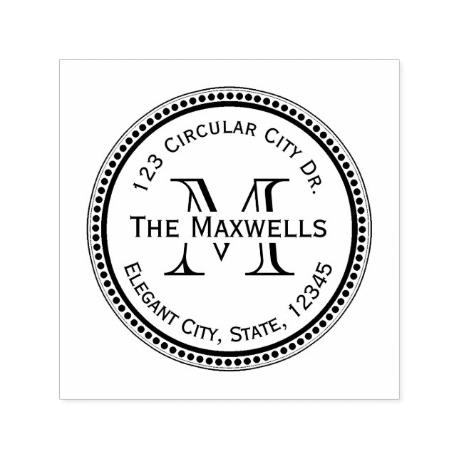 Briefmarke für den Monogramm-Letter-Rundpunkt Permastempel (Design)