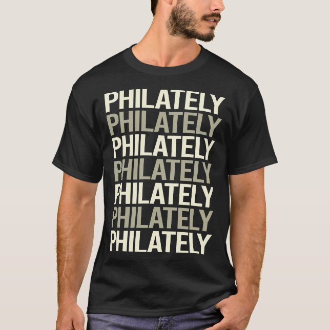 Briefmarke für die Briefmarke von White Text Phila T-Shirt (Vorderseite)