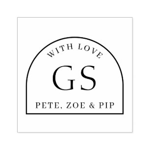 Briefmarke für einfache Arch Monogram-Geschenkarti Gummistempel