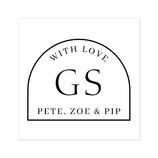 Briefmarke für einfache Arch Monogram-Geschenkarti Gummistempel (Prägung)