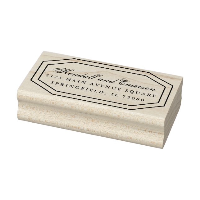 Briefmarke für Hochzeitskautschuk *Goldene Blüten* Gummistempel (Stempel)