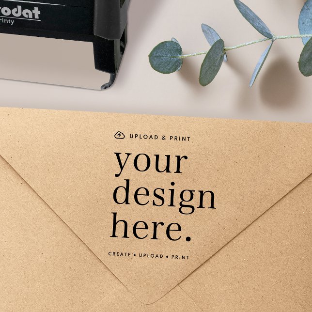 Briefmarke für Ihr Design-Upload 2.5" Gummistempel (Versatile self-inking rubber stamp for business mailing, weddings, special occasion events & more!)