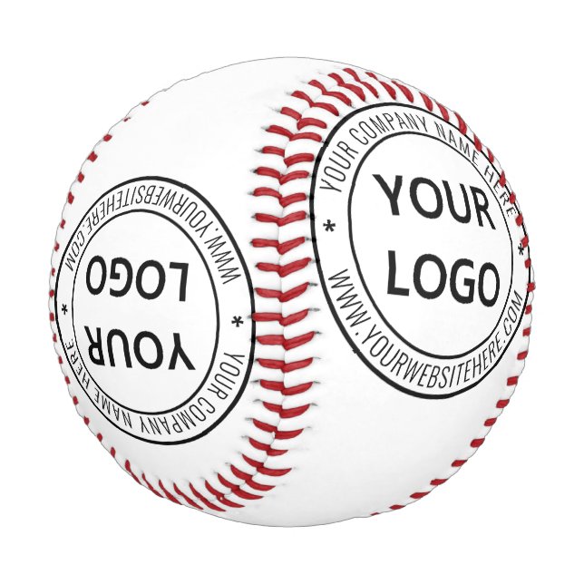 Briefmarke für kundenspezifische Firmenlogos Baseball (Schrägansicht)