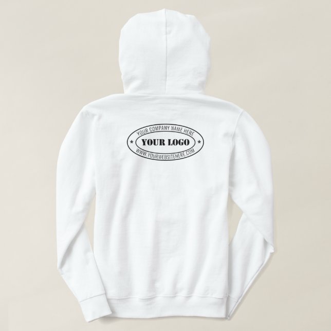 Briefmarke für kundenspezifische Firmenlogos - Per Hoodie (Design Rückseite)
