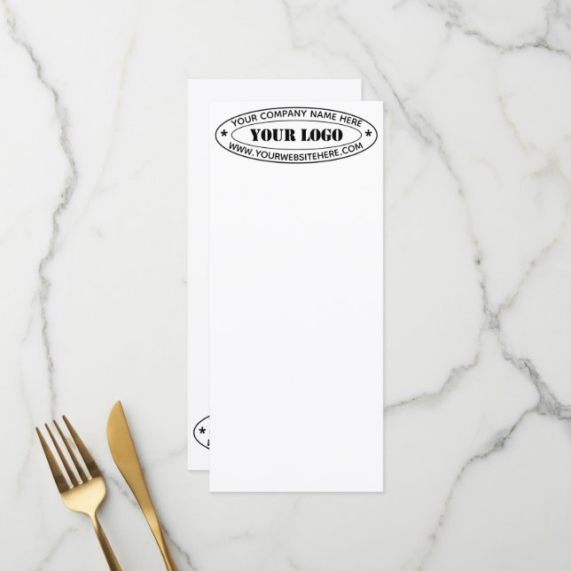 Briefmarke für kundenspezifische Firmenlogos - Per Menükarte (Vorderseite/Rückseite Beispiel)