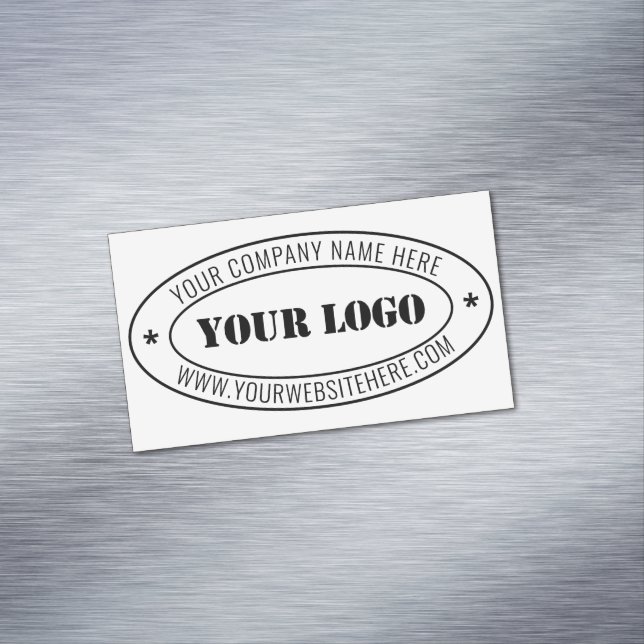 Briefmarke für kundenspezifische Firmenlogos Perso Magnetische Visitenkarte (Beispiel)