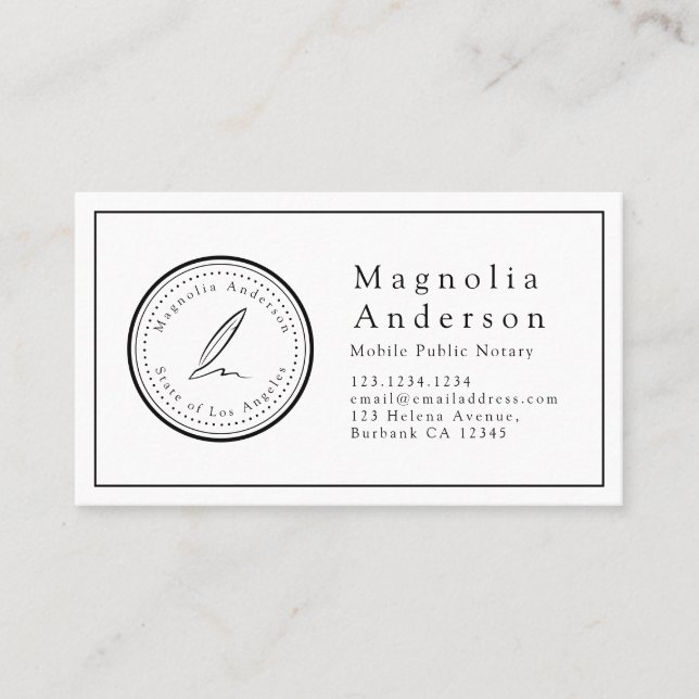 Briefmarke für Minimalistische Notare Visitenkarte (Vorderseite)
