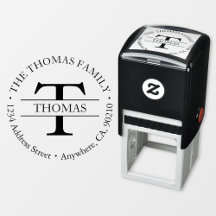 Briefmarke für Monogramm-selbstfarbige Adressenver