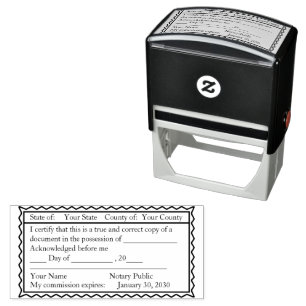 Briefmarke für Notare, Zierschriften Permastempel
