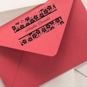 Briefmarke für Orientale Monogramm-Blume Gummistempel