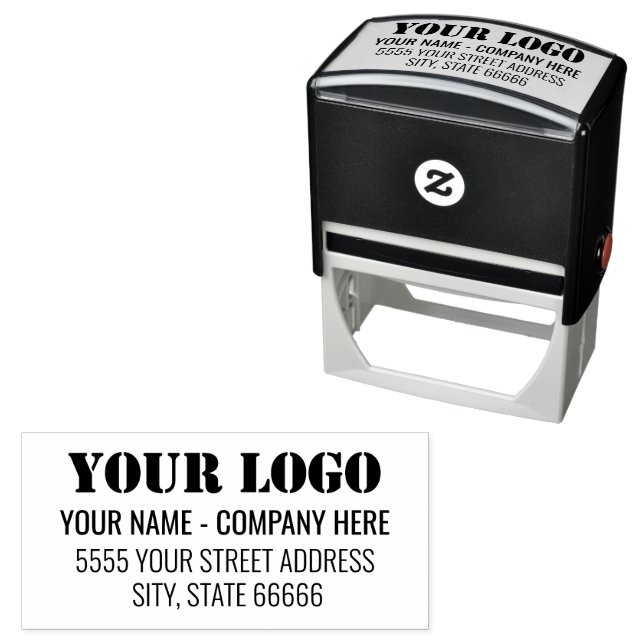 Briefmarke für personalisierte Firmenlogo Permastempel (Beispiel)