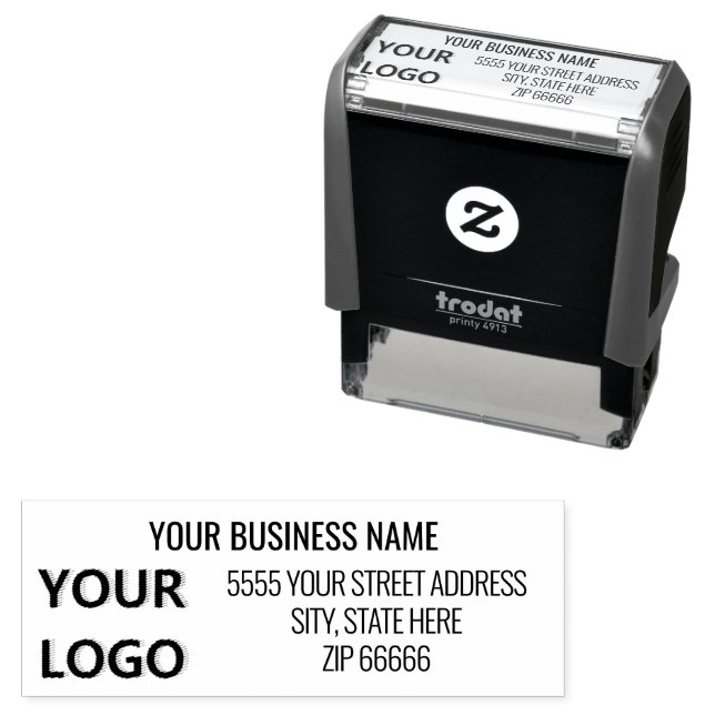 Briefmarke für personalisierte Firmenlogo Permastempel (Beispiel)