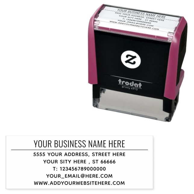 Briefmarke für personalisierte Firmennamen Permastempel (Beispiel)