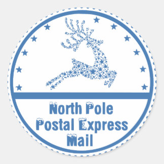 Briefmarke für Postsendungen von Nordpol Runder Aufkleber