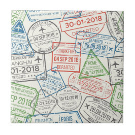 Briefmarke für Reisen und Visa Fliese