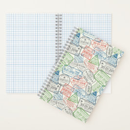 Briefmarke für Reisen und Visa Notizbuch