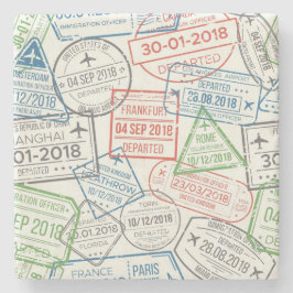 Briefmarke für Reisen und Visa Steinuntersetzer