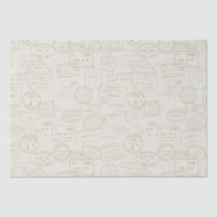 Briefmarke für Reisepass - Beige Musterteppichpapi Seidenpapier