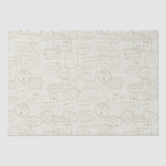 Briefmarke für Reisepass - Beige Musterteppichpapi Seidenpapier (Vorderseite)