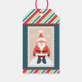 Briefmarke für Retro-Papiere Strippen Weihnachtsfe Geschenkanhänger
