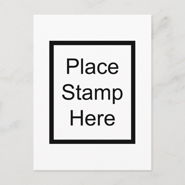 Briefmarke hier platzieren postkarte (Vorderseite)