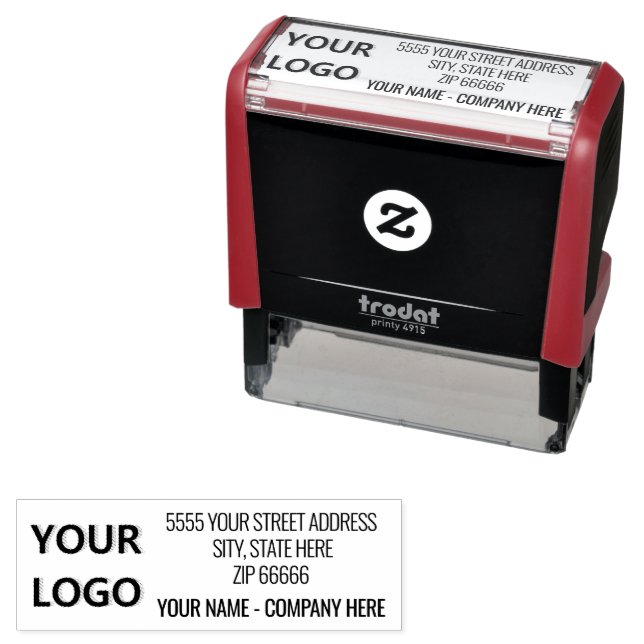 Briefmarke Ihrer Logo-Name-Info Permastempel (Beispiel)