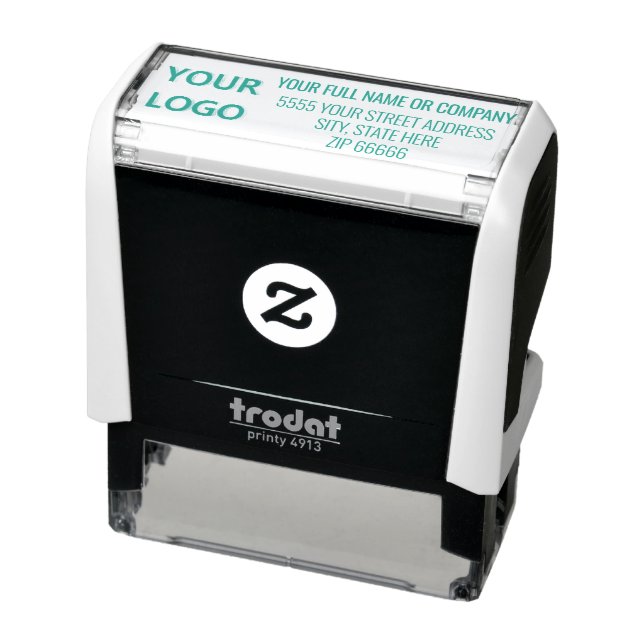 Briefmarke Ihrer Namensadresse mit dem Logo person Permastempel (Produkt)