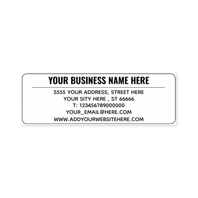 Briefmarke Ihrer Unternehmensnamen-Info-Adresse pe Permastempel (Design)