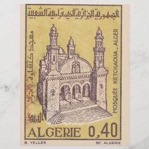 Briefmarke in Algerien mit Moschee Ketchaoua