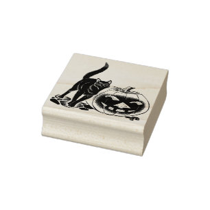 Briefmarke Katz- und Kürbiskunst Gummistempel
