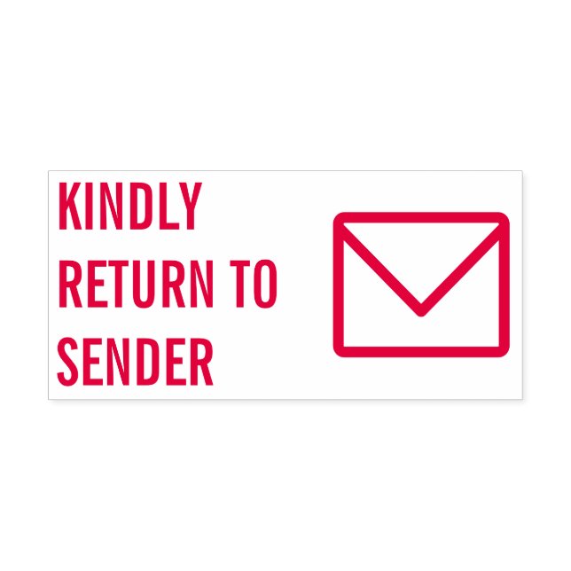 Briefmarke "KINDLY RÜCKKEHR ZUM SENDER" Permastempel (Design)