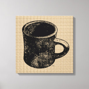 Briefmarke Look Tasse auf Leinwand