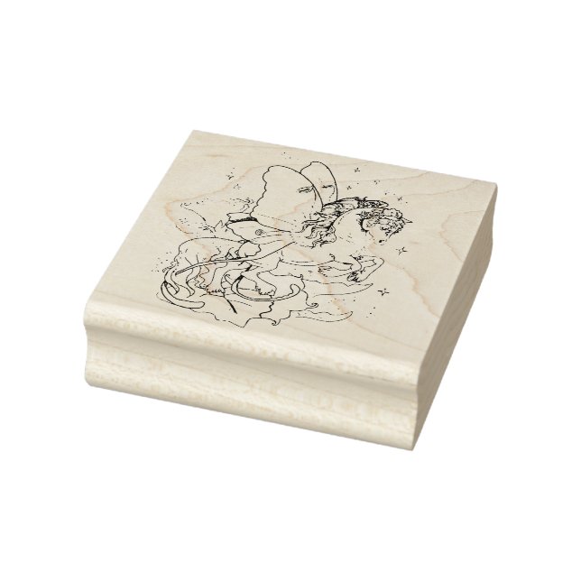 Briefmarke Luna moth winged Fairy Horse Rubber Gummistempel (Stempel)