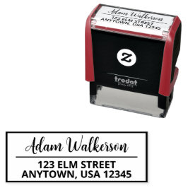 Briefmarke Minimalistischer Skriptname Rücksendead Permastempel