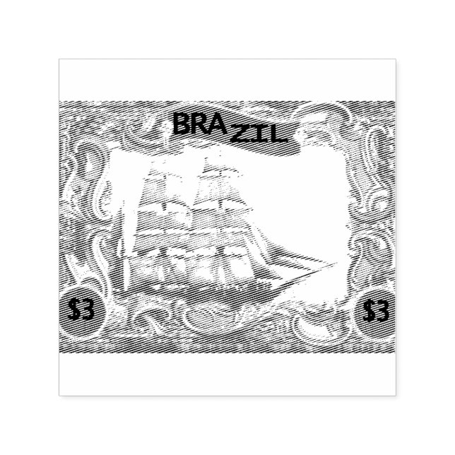Briefmarke mit Brasilien Permastempel (Design)