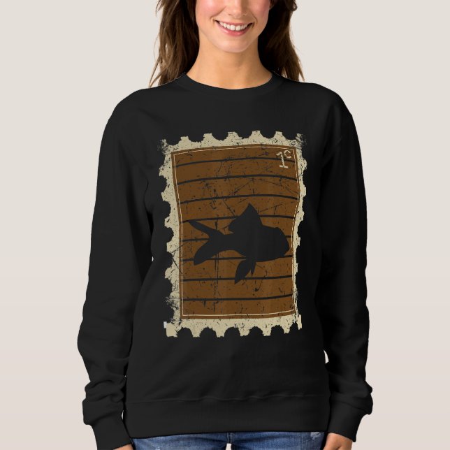 Briefmarke mit einem Fisch Sweatshirt (Vorderseite)