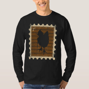 Briefmarke mit einem Huhn T-Shirt