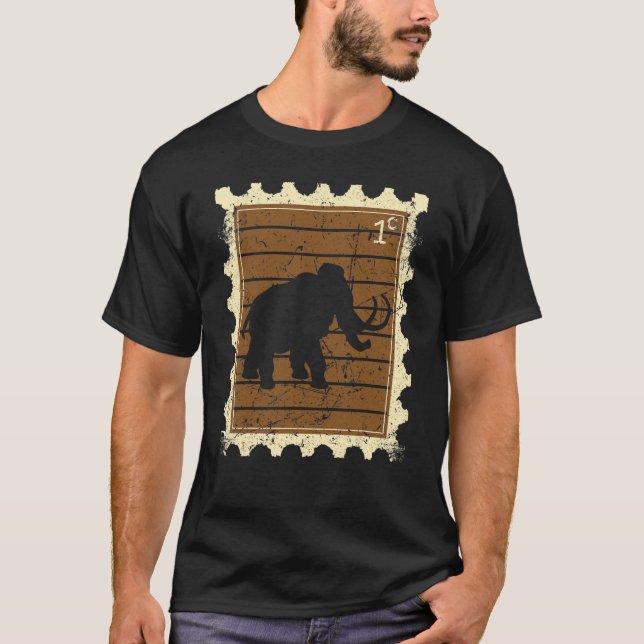 Briefmarke mit einem Mammut T-Shirt (Vorderseite)