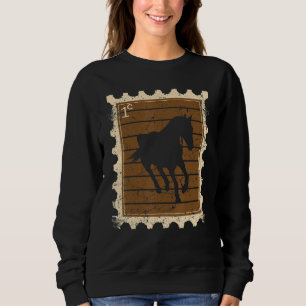 Briefmarke Mit Einem Pferd 3 Sweatshirt
