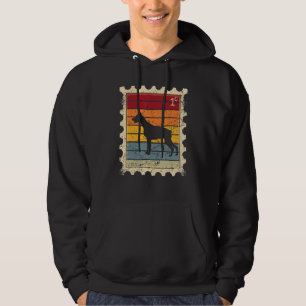 Briefmarke mit einem Sonnenuntergangs-Dobermann Hoodie