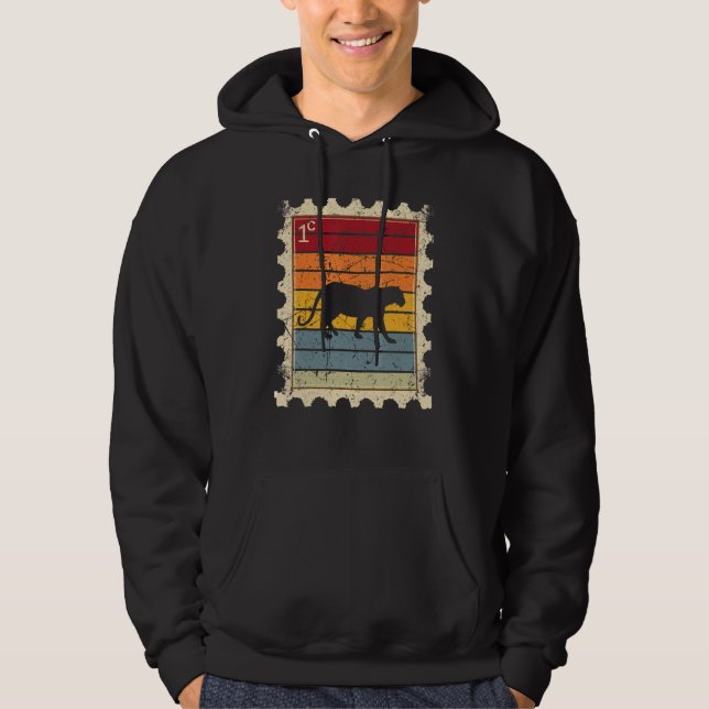 Briefmarke mit einem Sonnenuntergangs-Löwen oder L Hoodie (Vorderseite)