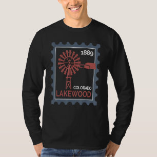 Briefmarke mit einer alten Windkraftanlage in Lake T-Shirt
