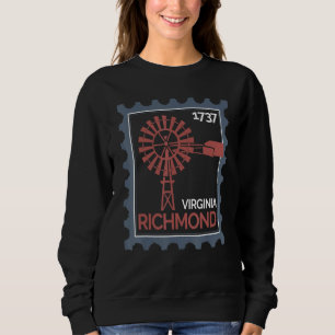 Briefmarke mit einer alten Windkraftanlage in Rich Sweatshirt