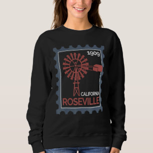 Briefmarke mit einer alten Windkraftanlage in Rose Sweatshirt