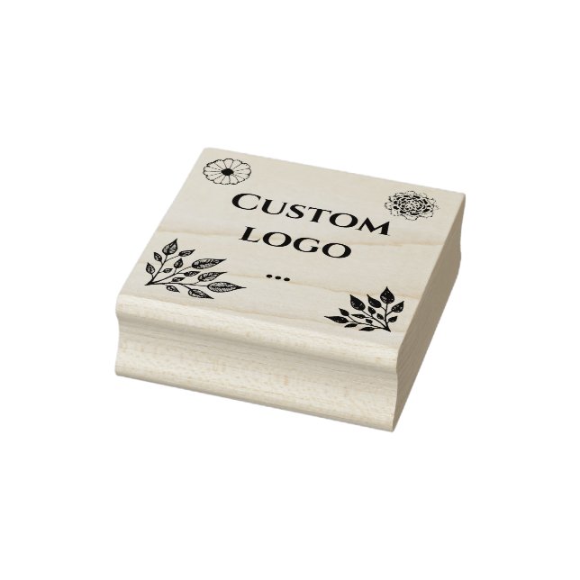 Briefmarke mit floralen Logo, Ersatzlogo Gummistempel (Stempel)