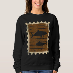 Briefmarke mit Haien Sweatshirt
