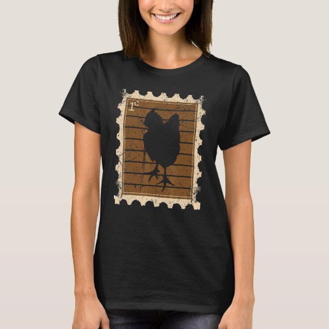 Briefmarke mit Hühnchen T-Shirt (Vorderseite)