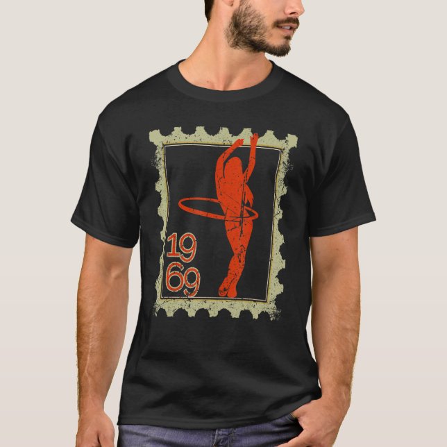 Briefmarke mit Hula Hoop Girl 1969 T-Shirt (Vorderseite)