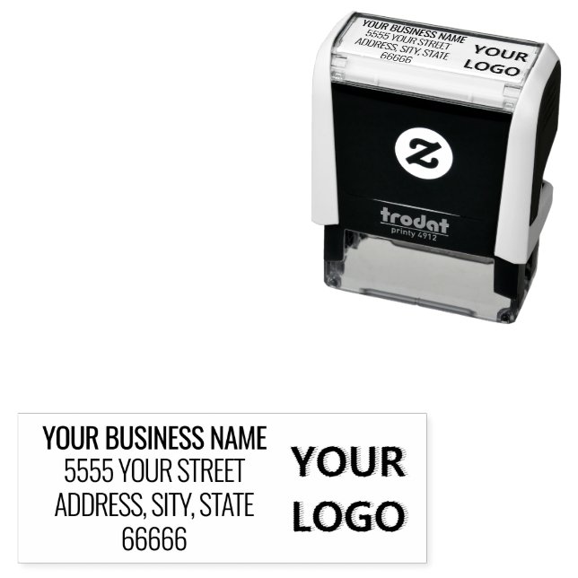 Briefmarke mit Ihrer Logo-Adresse Permastempel (Beispiel)